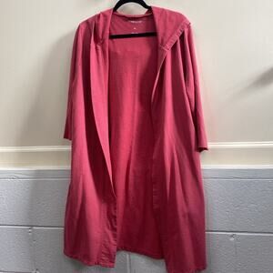 The Pyramid Collection women’s XL Red Knit cotton open front hooded jacket